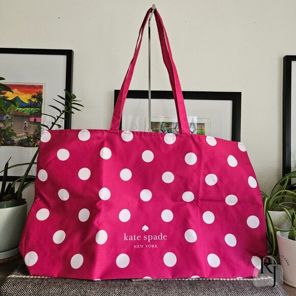 Kate Spade Polka Dot Tote Bag – Fuchsia & White (NWOT) - Picture 1 of 7